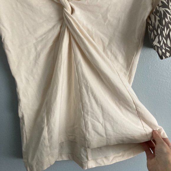 Patagonia Women’s Organic Cotton Blend Knotted Midi Top Cream Brown Grains Sz S - Picture 5 of 8